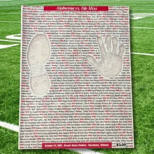 1992 Alabama vs Ole Miss Football Program Gene Stallings Crimson Tide Rebels SEC